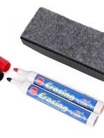 Benson Whiteboard Wisser Magnetisch met 2 Stiften - Whiteboard Accessoires - Magnetische Wisser