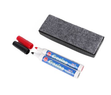 Benson Whiteboard Wisser Magnetisch met 2 Stiften - Whiteboard Accessoires - Magnetische Wisser