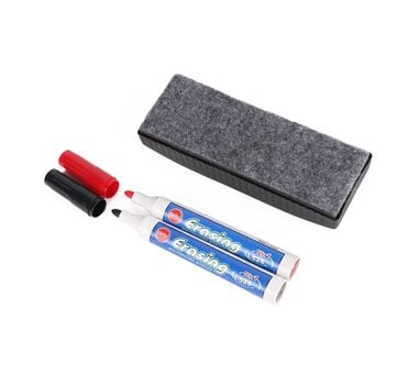 Benson Whiteboard Wisser Magnetisch met 2 Stiften - Whiteboard Accessoires - Magnetische Wisser