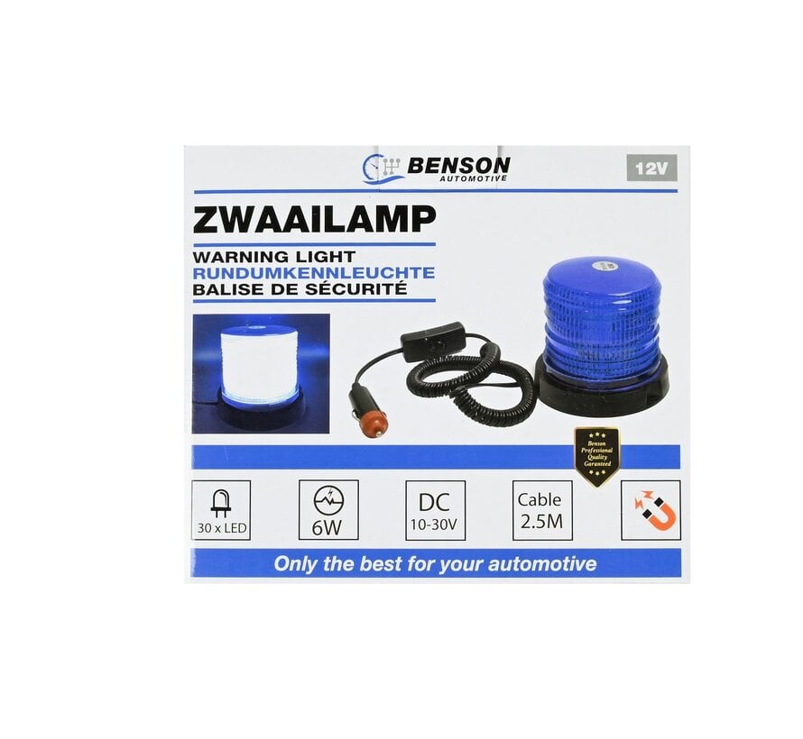 Led Zwaailamp Blauw 12V - Blauwe Led Lamp - 1 Stuk