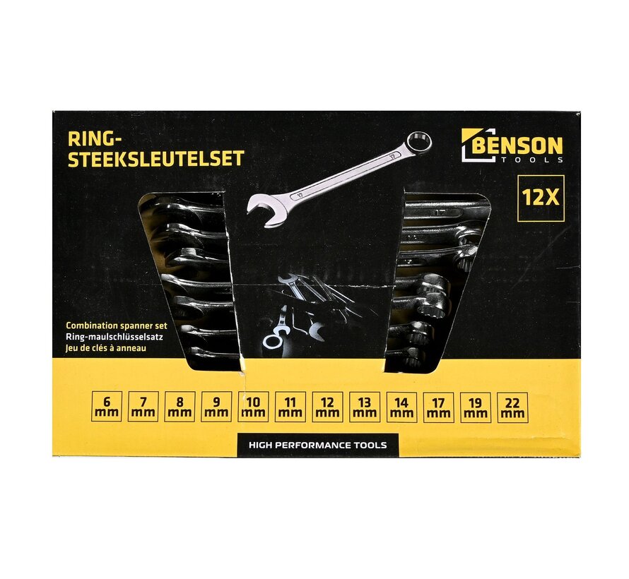 Ring-Steeksleutelset 12dlg PH - Ringsteeksleutels - 12 stuks