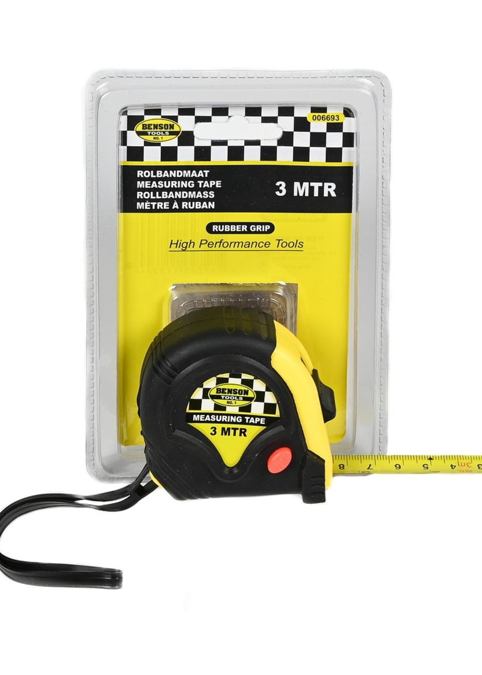 Benson Tools Rolbandmaat Rubber 3M x 16mm - Rolmaat