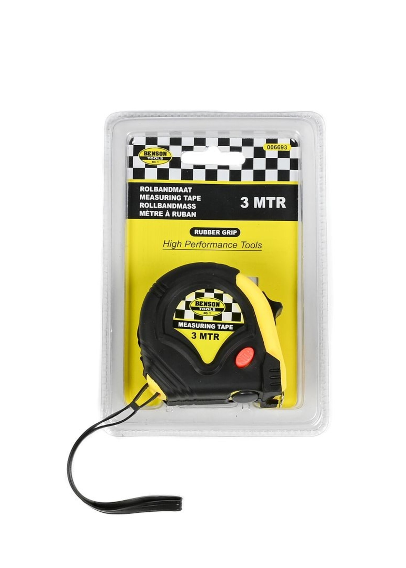 Benson Tools Rolbandmaat Rubber 3M x 16mm - Rolmaat