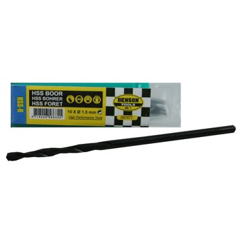 Benson Tools HSS Boor 1.5 mm 10 dlg - Precisieboren - Voor Metaal, Hout, Kunststof