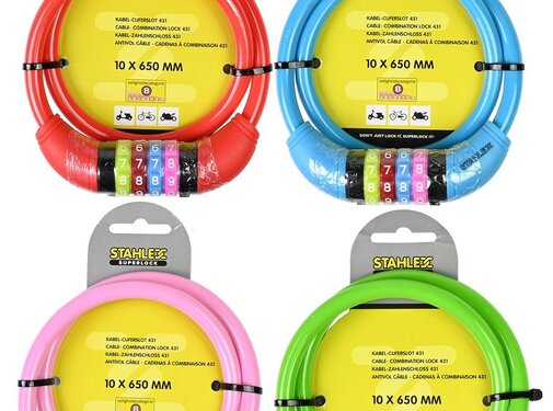 Stahlex Kabel-cijferslot 431 - 10 x 650 mm - Mix