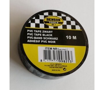 Benson Tools Pvc tape 10m x 18mm op krt - Isolatietape - Elektrische Tape
