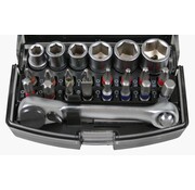 Benson Tools Bit - Doppenset 24 dlg + Ratel / Kleur Profi - Uitgebreide Bitset met Ratel voor Professionals