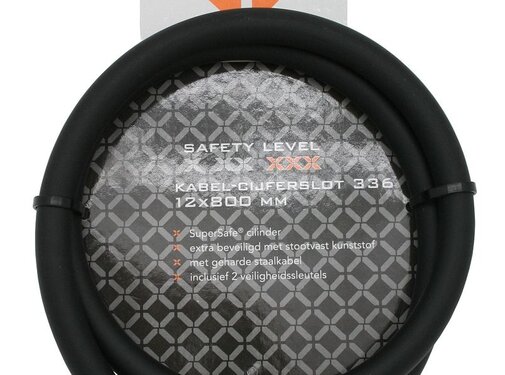 Stahlex Kabel-Cijferslot 336 12 x 800mm - Zwart