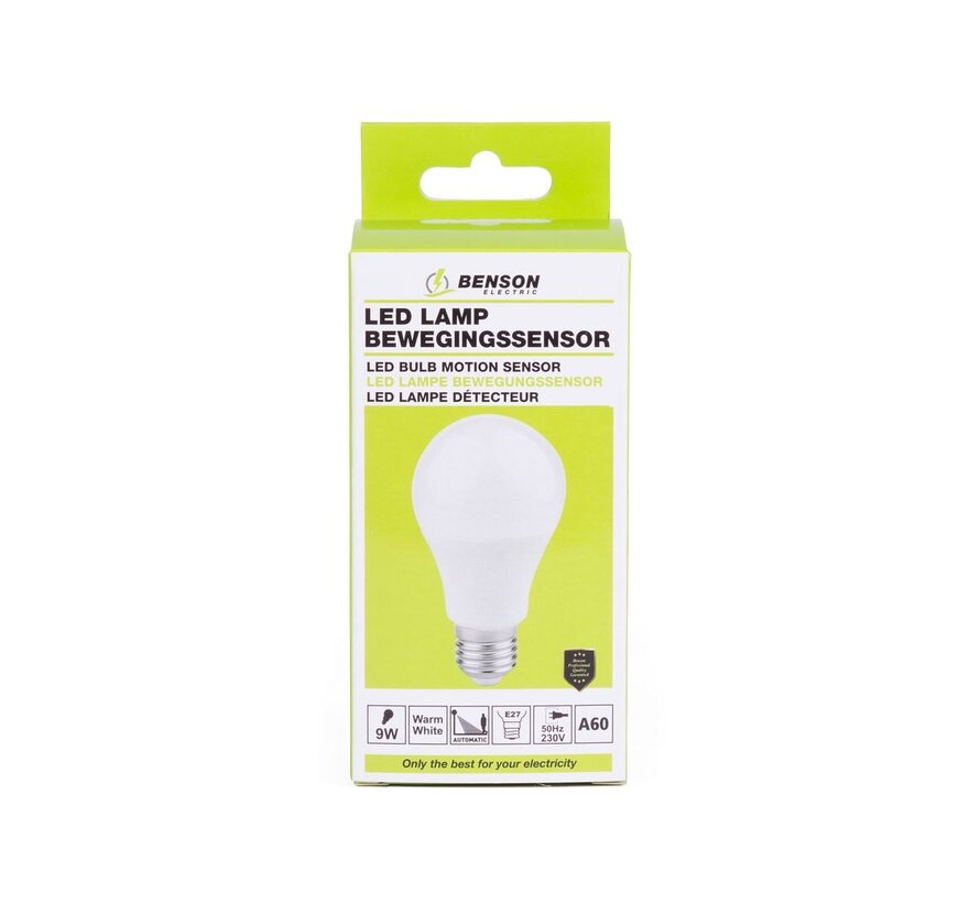 Led Lamp E27 A60 9W + Dimbaar Schakelaar Warm Wit