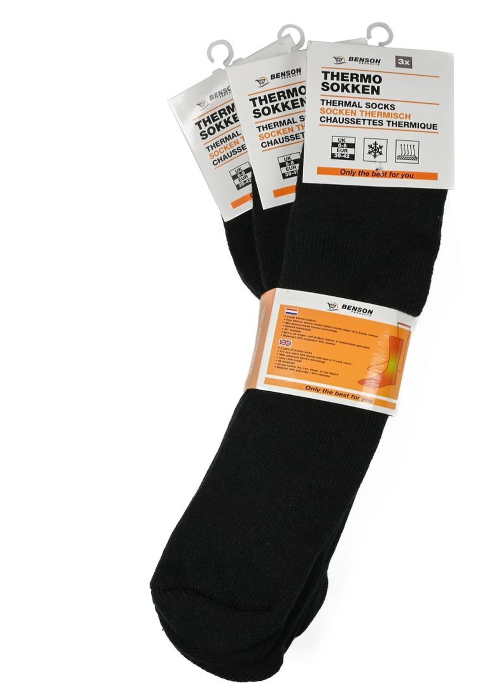 Benson Thermo Sokken Zwart 3 Paar 39-42 - Warmtesokken