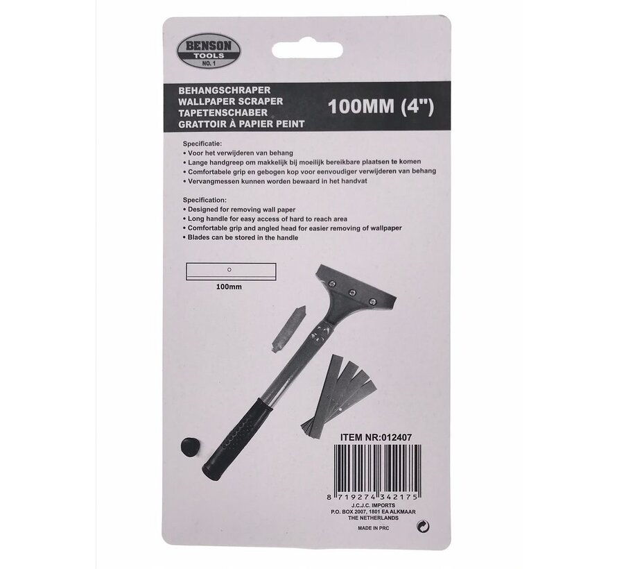 Behangschraper 100mm + 5 Messen - Behang Verwijderen