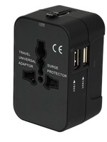 Benson Electric Reisadapter Internationaal met 2 USB poorten - Reisstekker - Universeel