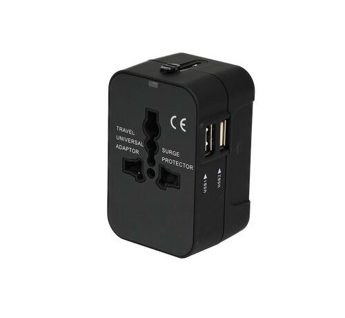 Benson Electric Reisadapter Internationaal met 2 USB poorten - Reisstekker - Universeel