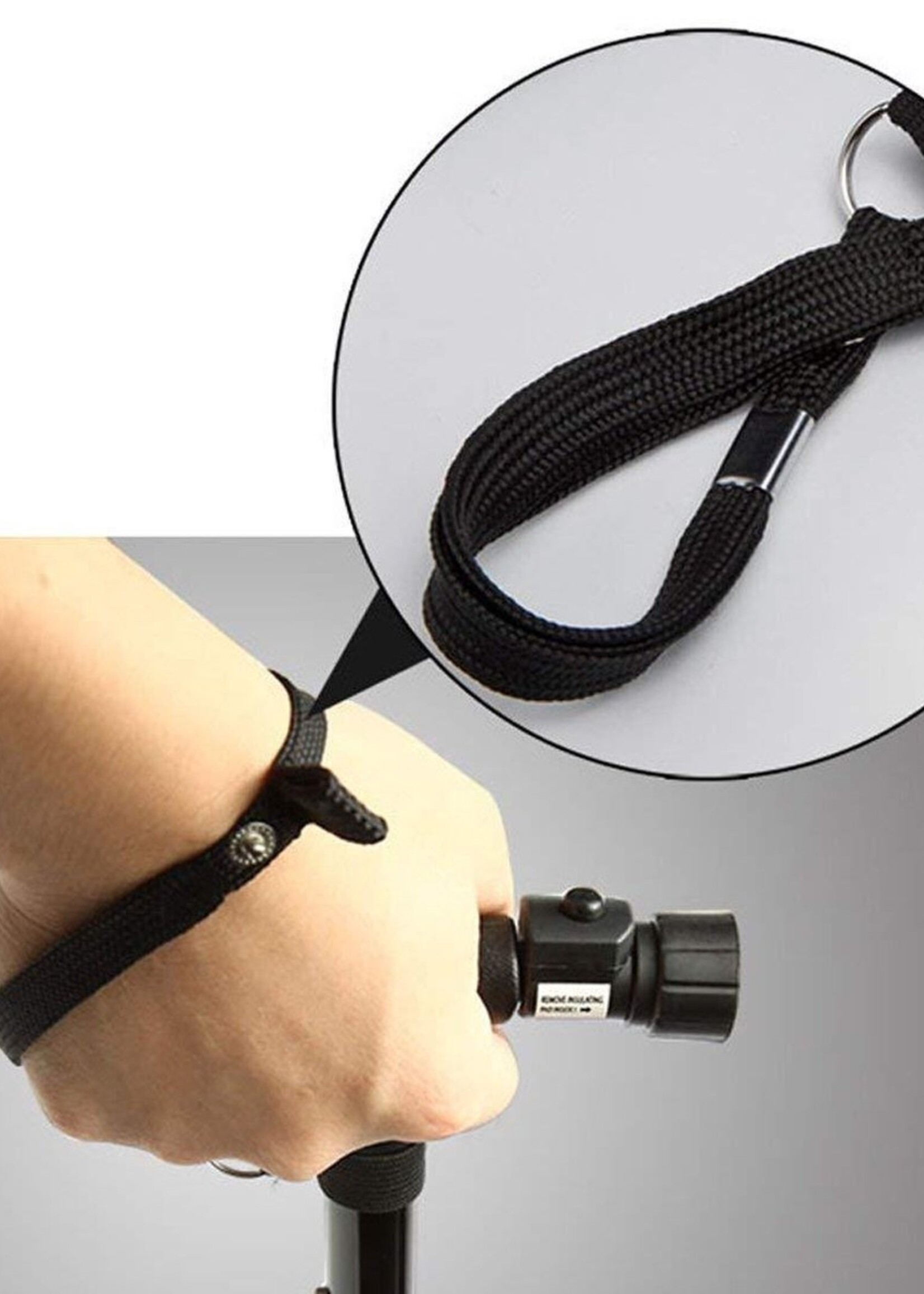 Wandelstok Easy Ergo + LED - Ergonomische Wandelstok voor Senioren - Zwart