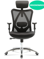 Starrydays Ergonomische Bureaustoel voor Volwassenen – Kantoorstoel, Vergaderstoel & Gaming stoel – Bureaustoel met Wieltjes - Zwart