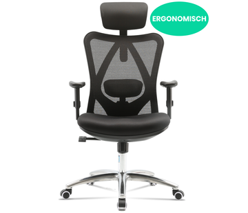 Starrydays Ergonomische Bureaustoel voor Volwassenen – Kantoorstoel, Vergaderstoel & Gaming stoel – Bureaustoel met Wieltjes - Zwart