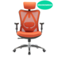 Ergonomische Bureaustoel voor Volwassenen – Kantoorstoel, Vergaderstoel & Gaming stoel – Bureaustoel met Wieltjes - Oranje
