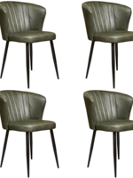 Starrydays Starrydays® Milan Kunstleer Eetkamerstoel – Eetkamerstoelen Set van 2 – Microfiber Kunstleer – Groen - Eetkamerset