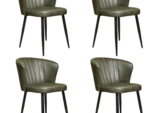 Starrydays Starrydays® Milan Kunstleer Eetkamerstoel – Eetkamerstoelen Set van 2 – Microfiber Kunstleer – Groen - Eetkamerset