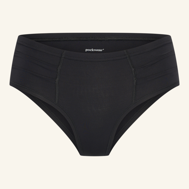 Ladies mid-rise bikini briefs with pockets