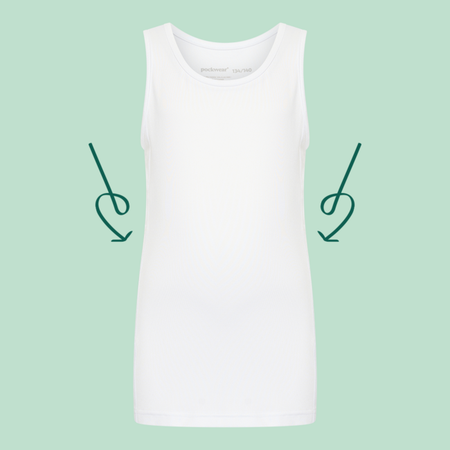 Singlet with pockets - White