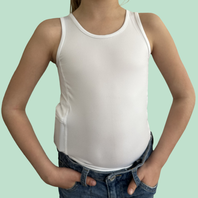 Singlet with pockets - White