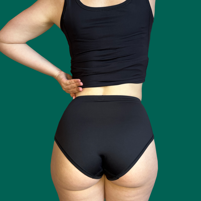 Dames high waist bikinibroekje met zakken