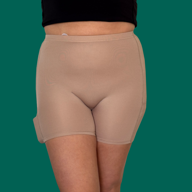 Women's biker short with pockets - Caffè latte