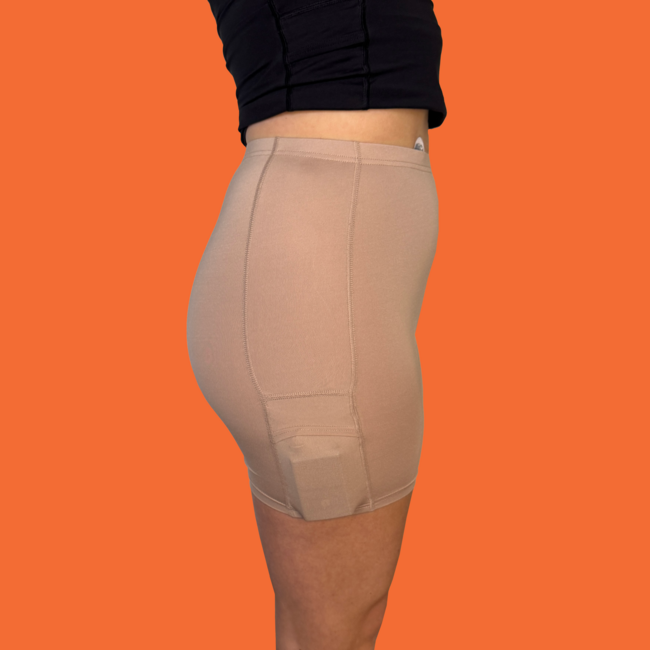 Dames bikershort met zakken - Caffè latte