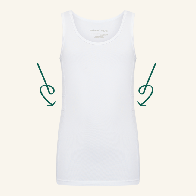 Singlet with pockets - White