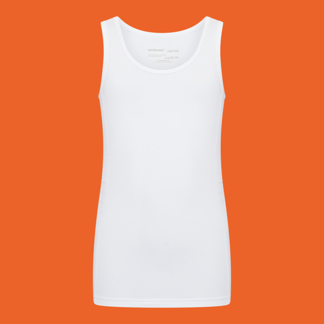 Singlet with pockets - White
