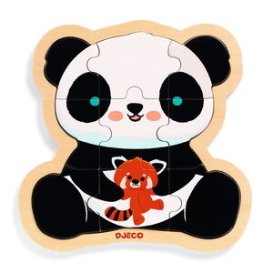 Djeco Houten puzzel 'Panda' 9 st
