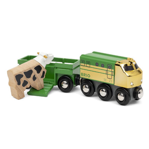 Brio Gouden locomotief met koewagon