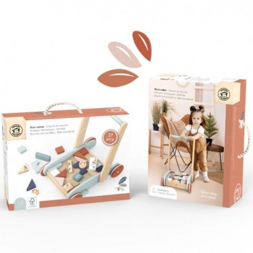 Speedy Monkey Houten blokkenwagen Speedy Monkey 27 blokken