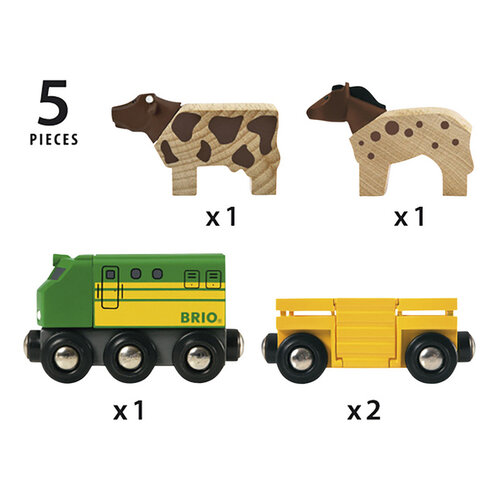Brio Boerderij trein met 2 wagons en 2 koeien