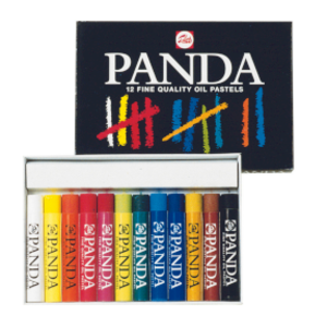 12 oliepastels Panda