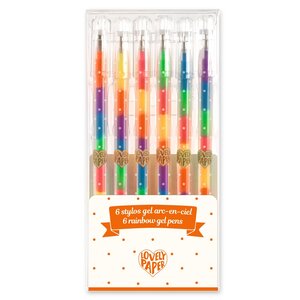 Djeco 6 rainbow gel pens