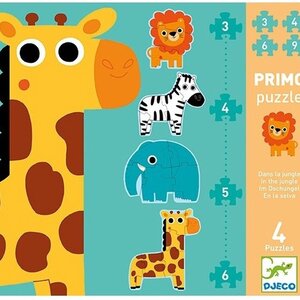 Djeco Puzzel - Primo 'Jungle' 3, 4, 5 en 6st. (+2j)
