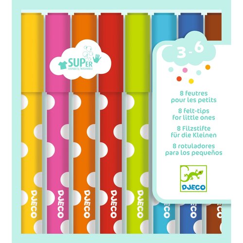Djeco Djeco - 8 viltstiften voor de kleintjes (3-6j) Djeco Djeco - 8 viltstiften voor de kleintjes (3-6j)