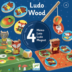 Djeco 4 kinderspellen LudoWood