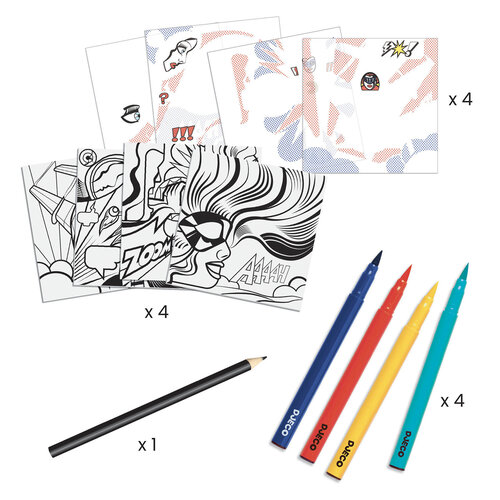 Djeco Tekenpakket 'Roy Lichtenstein' Heroes