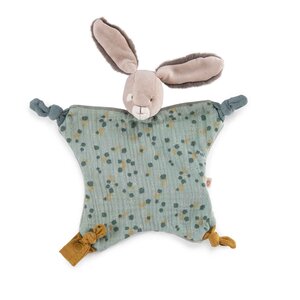 Moulin Roty Knuffeldoekje konijn groen 'Trois Petits Lapins'