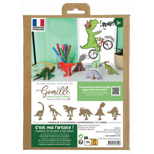 6 houten dino's om te beschilderen