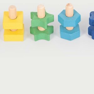Tickit Regenboog Houten Moeren & Bouten 7st.