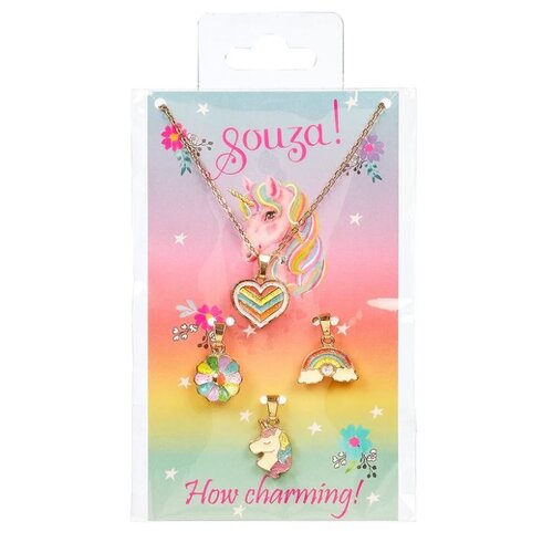 Souza Giftpack Eenhoorn, Ketting + 3 bedeltjes