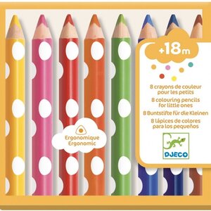 Djeco 8 kleurpotloden voor de kleintjes (+18m)