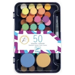 Djeco Gouache Verf - 50 kleuren + 1 penseel Djeco Gouache Verf - 50 kleuren + 1 penseel