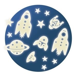 Djeco Decoratie - Glow in the dark stickers 'ruimtemissie'