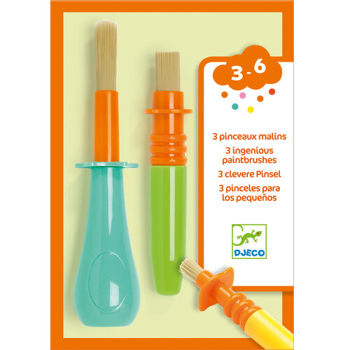 Djeco 3 verfborstels voor kinderen