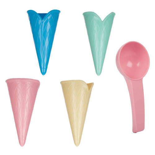 Toi-Toys Strandset Ijsjes met 4 Hoorntjes en Schep Toi-Toys Strandset Ijsjes met 4 Hoorntjes en Schep